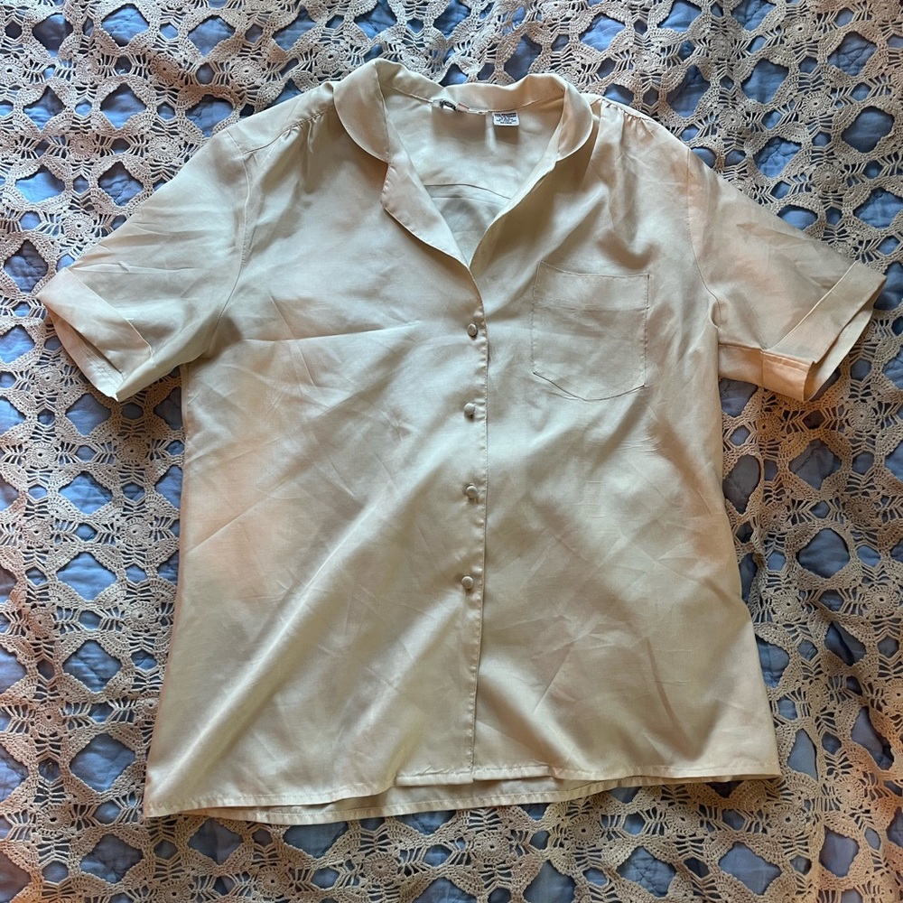 Toffee Cream Button-Up Blouse